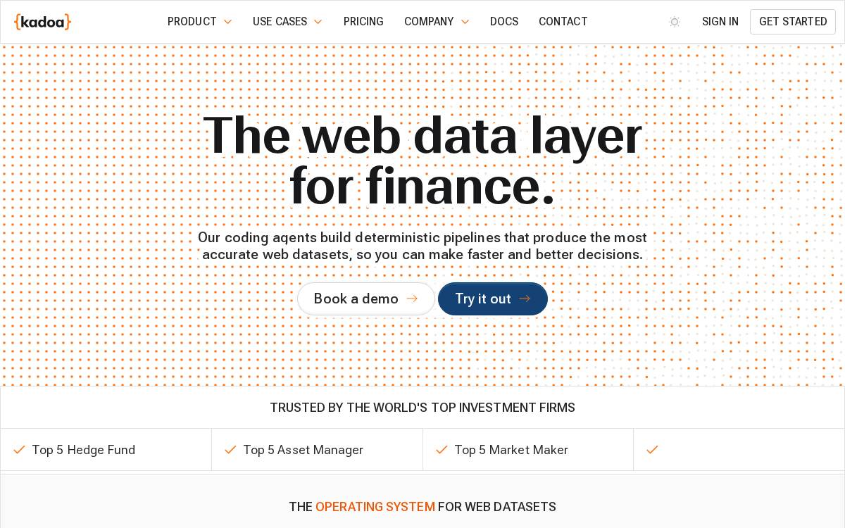Kadoa website preview