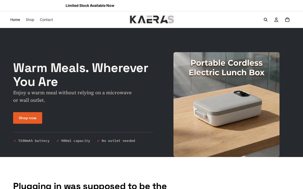Kaeras Inc. website preview