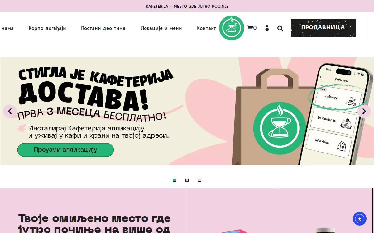 Kafeterija website preview