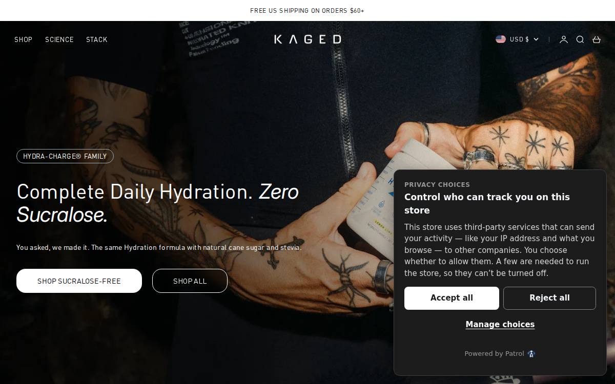 Kaged website preview