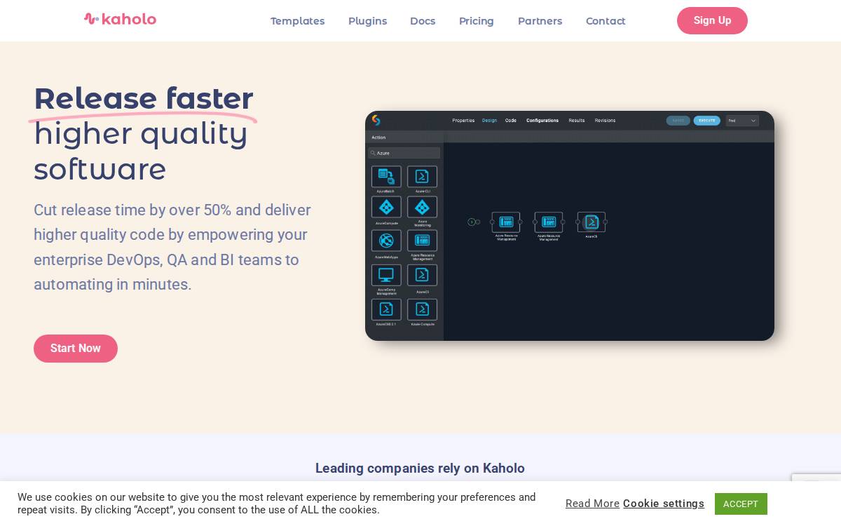 Kaholo website preview