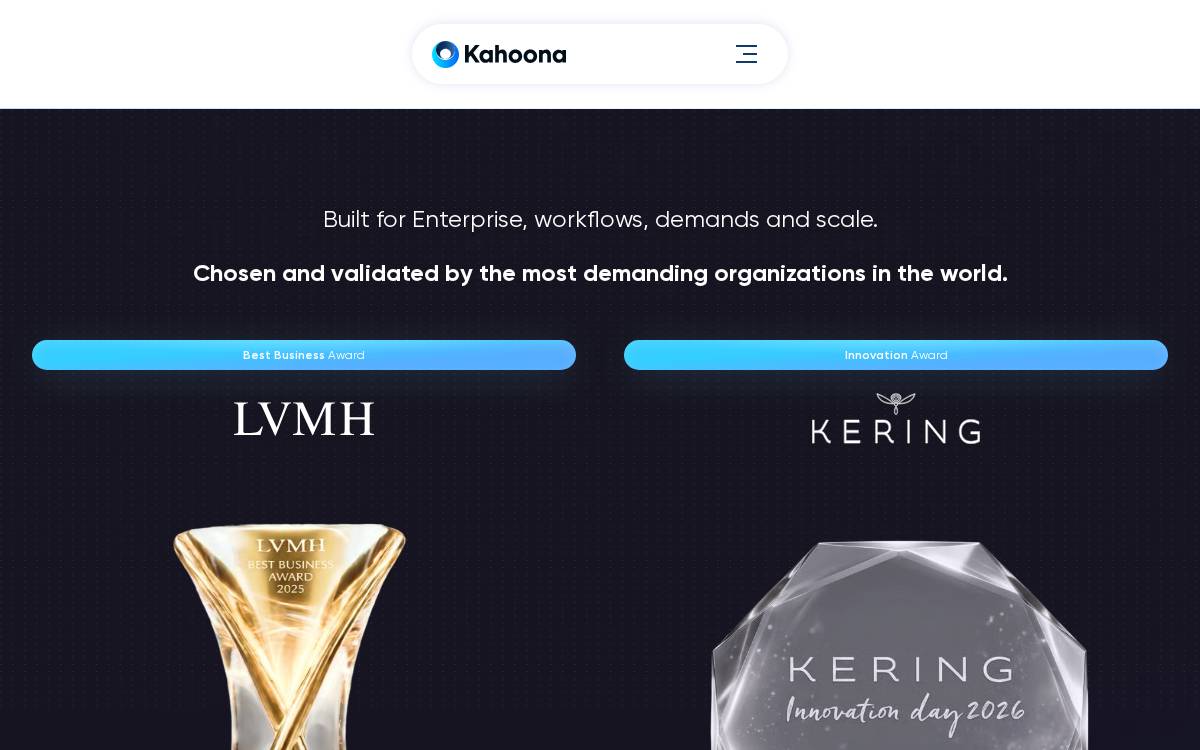 Kahoona website preview