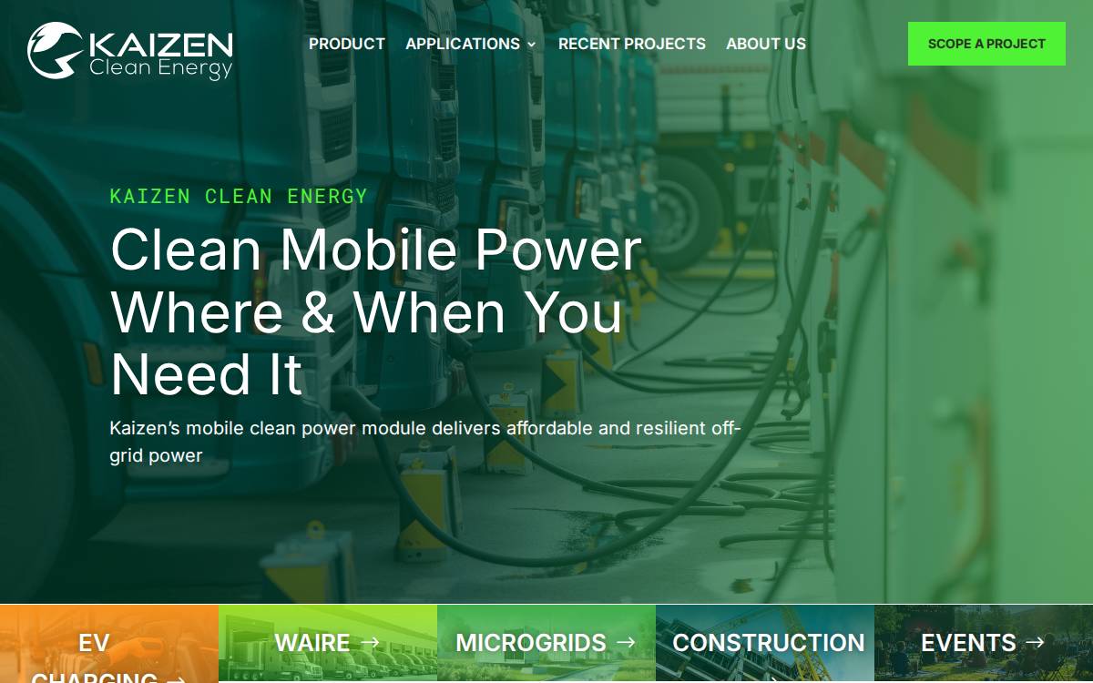 Kaizen Clean Energy website preview