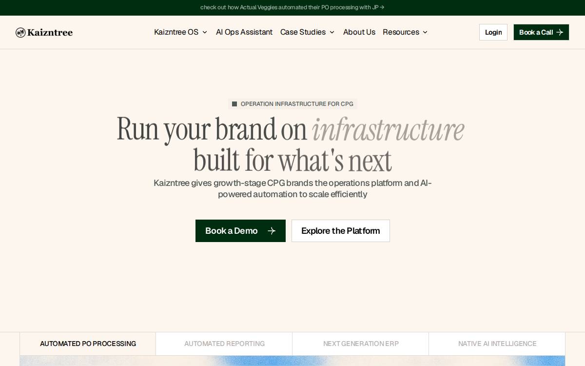 Kaizntree website preview
