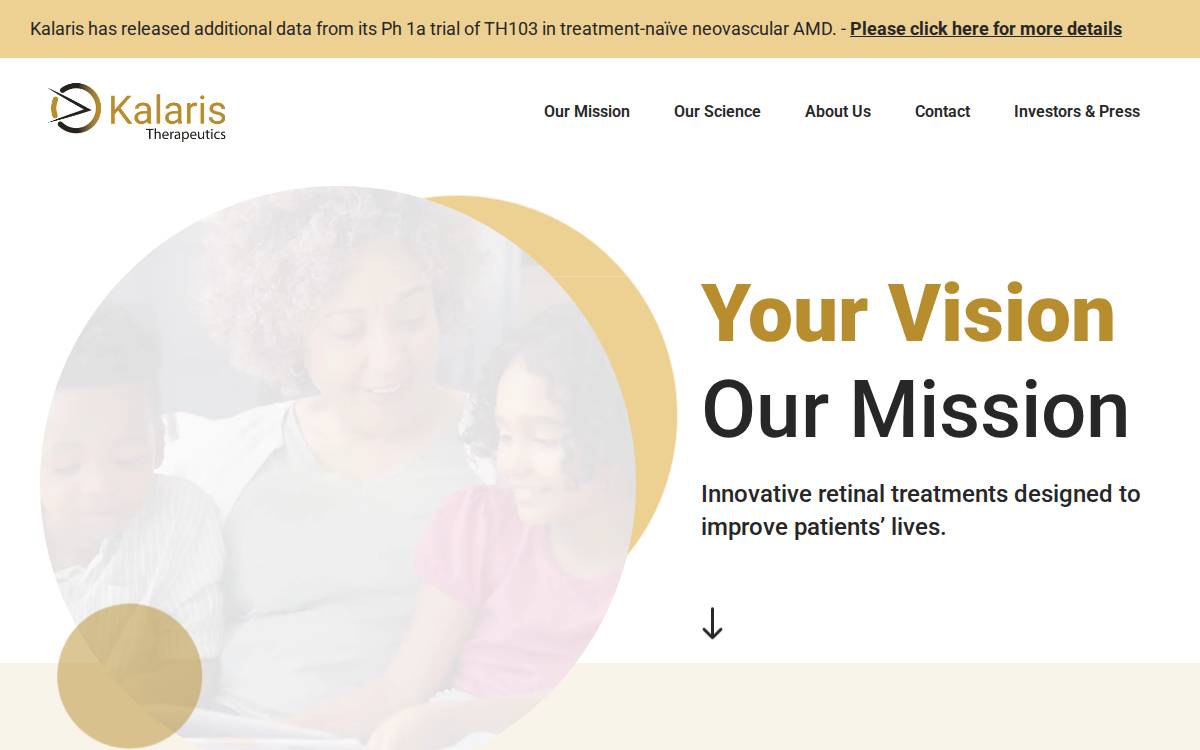 Kalaris Therapeutics, Inc. website preview