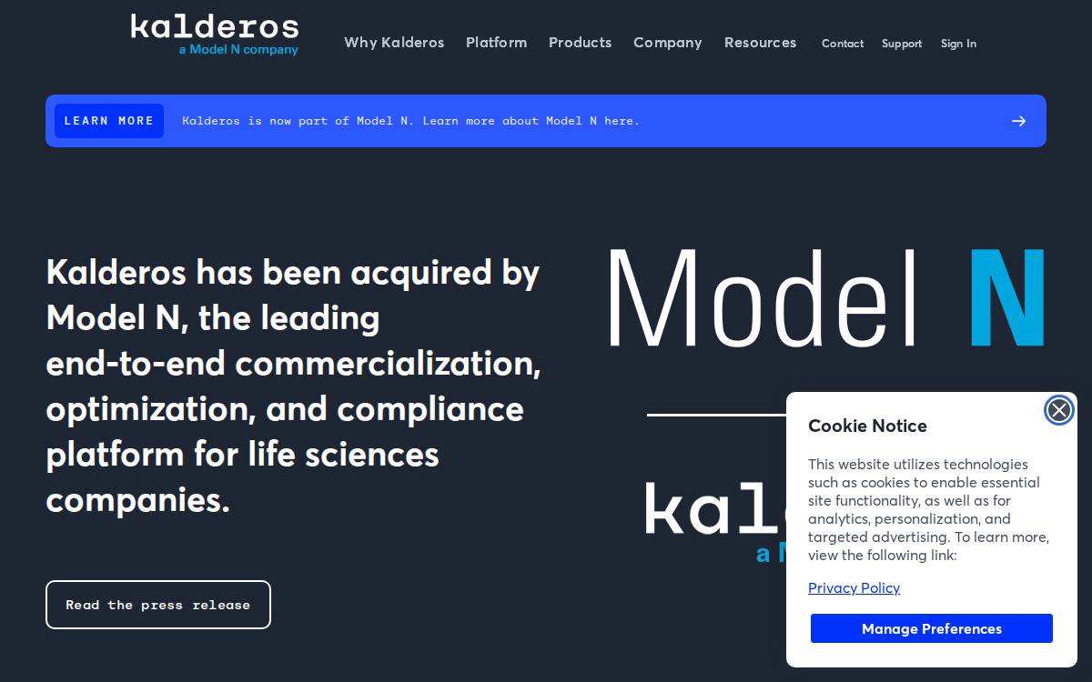 Kalderos website preview