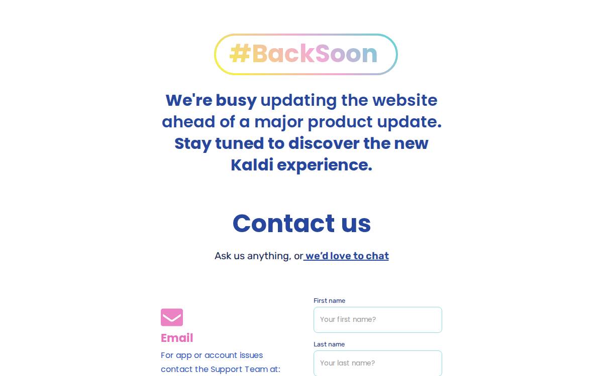 Kaldi website preview