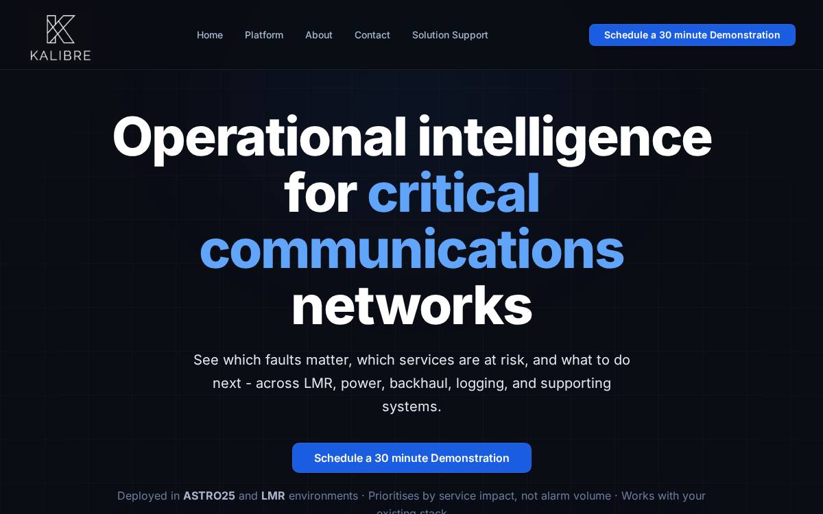 Kalibre website preview
