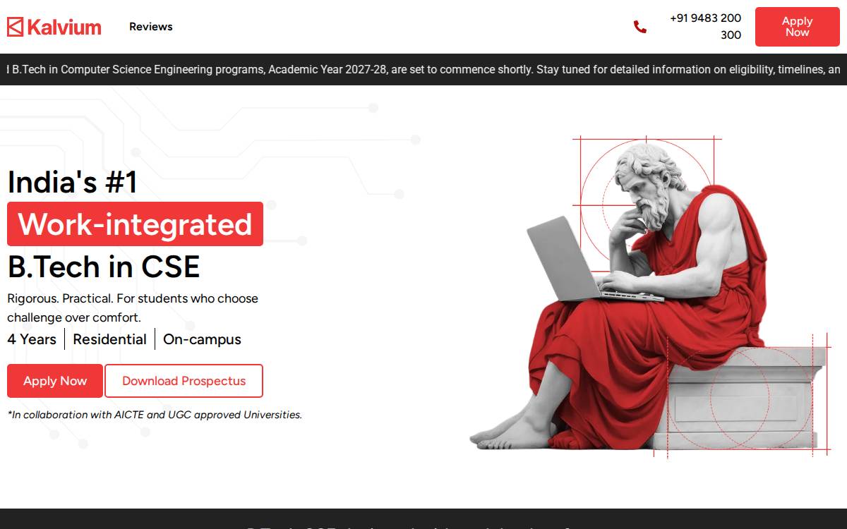 Kalvium EdTech website preview