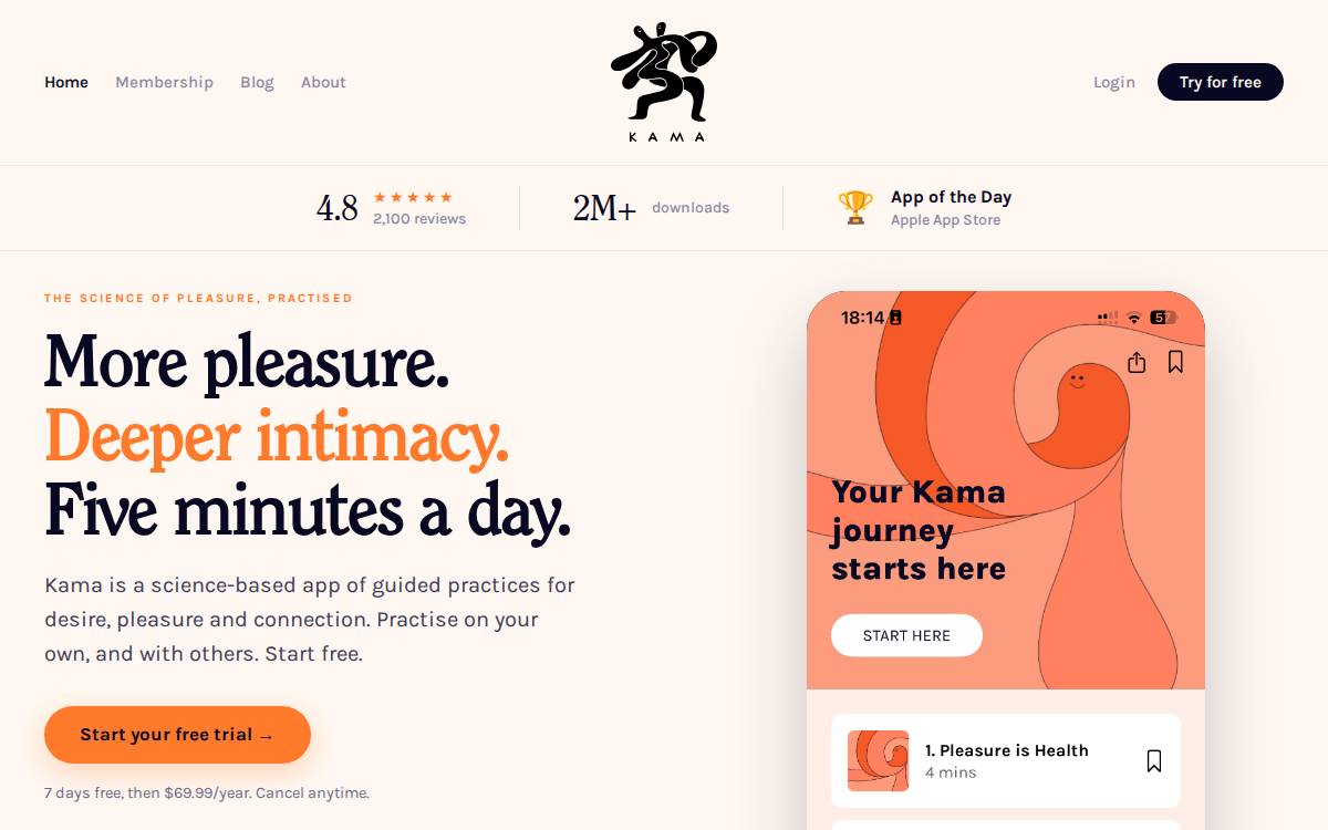 Kama website preview