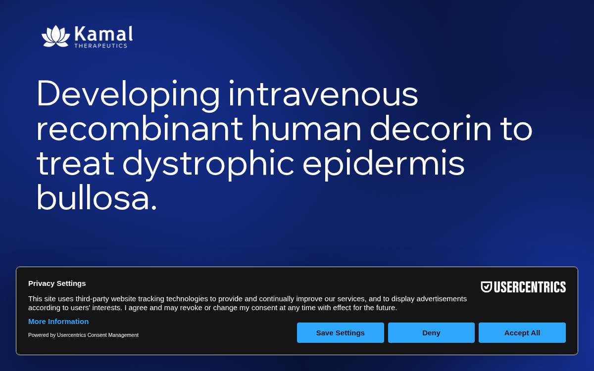 Kamal Therapeutics website preview