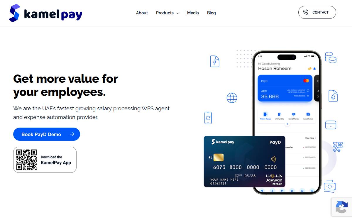 Kamelpay website preview