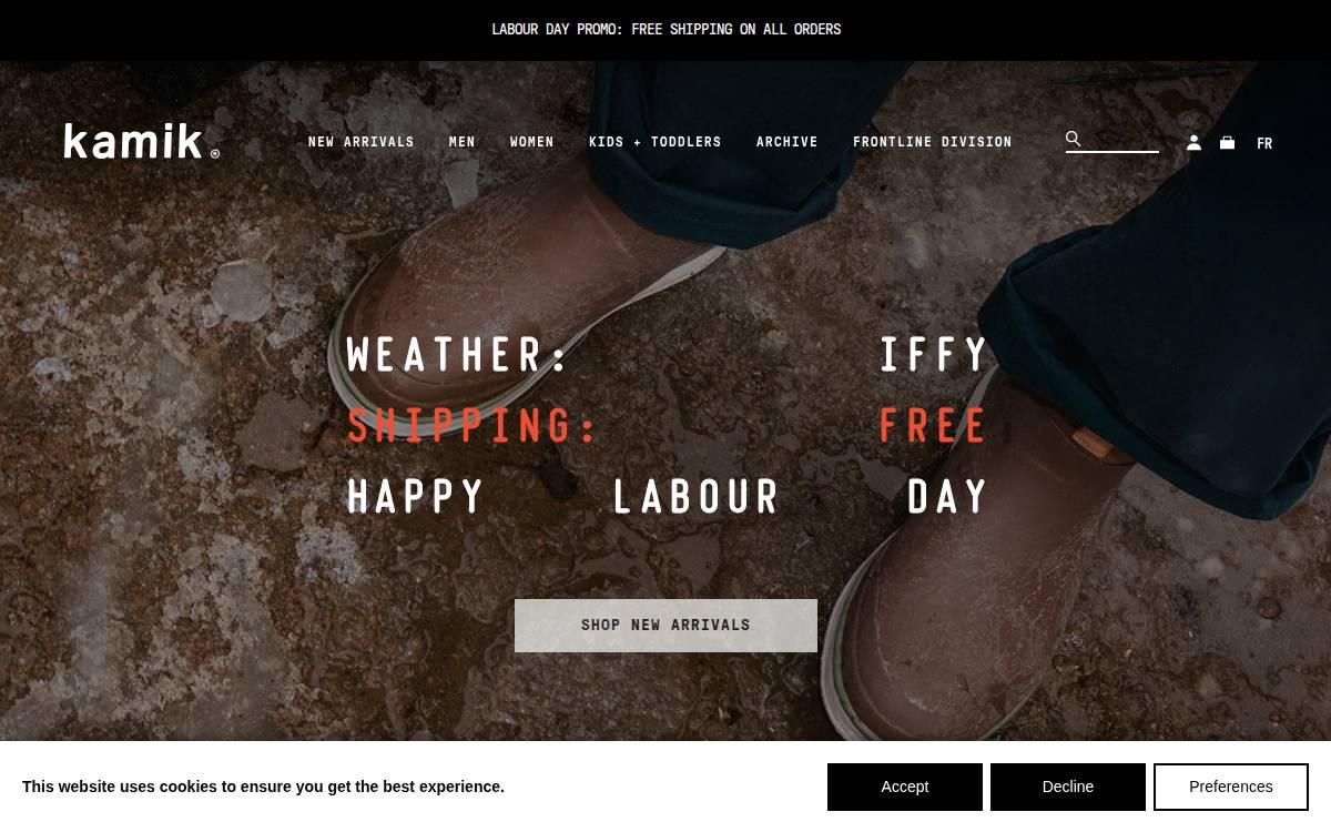 Kamik website preview