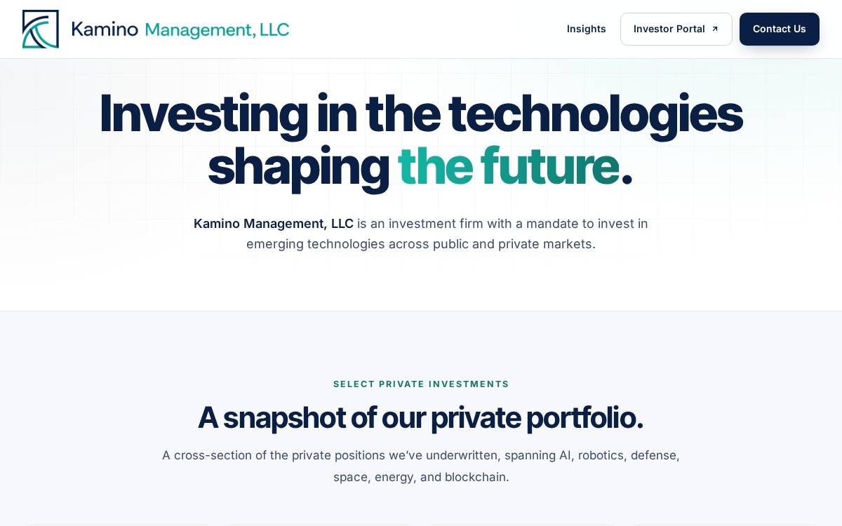 Kaminofund website preview