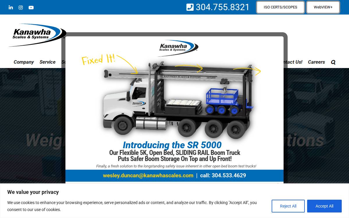 Kanawha Scales Systems website preview