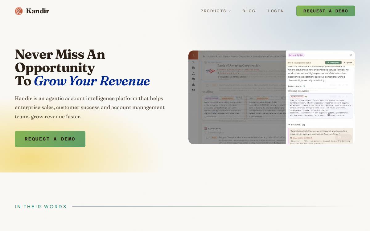 Kandir website preview