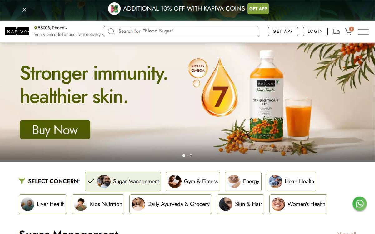 Kapiva website preview