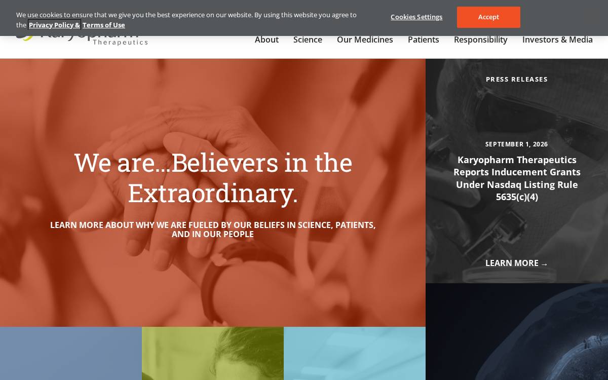 Karyopharm website preview