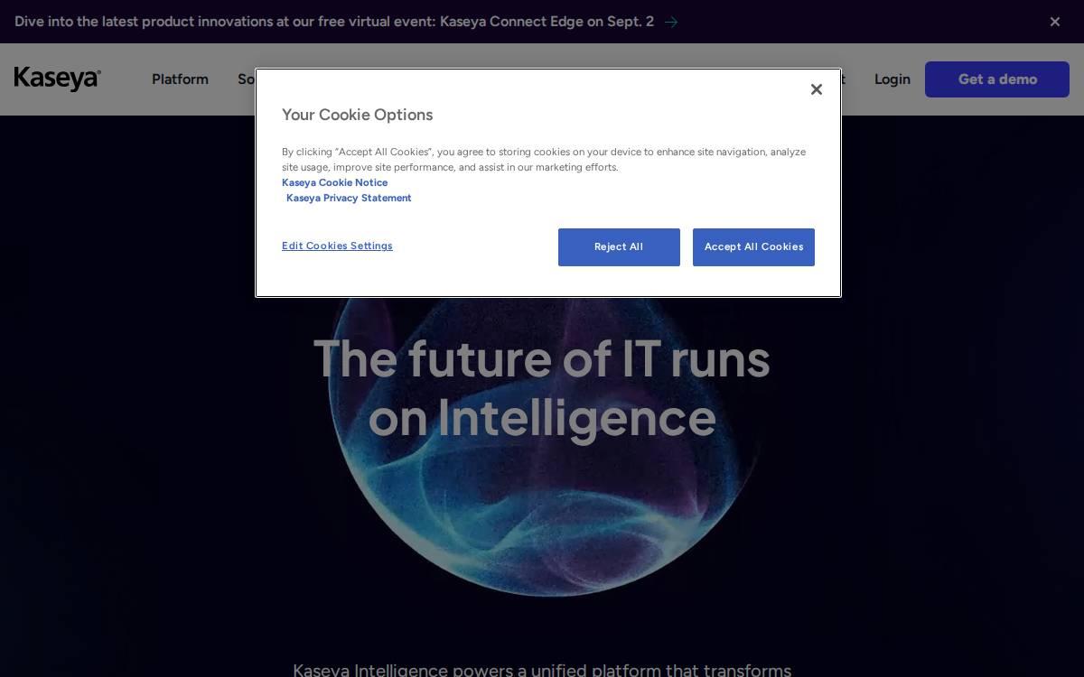 Kaseya website preview