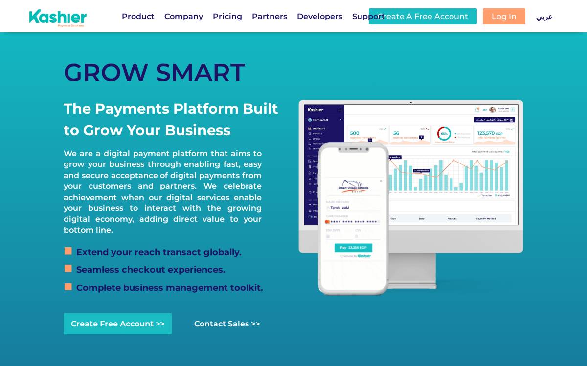 Kashier website preview