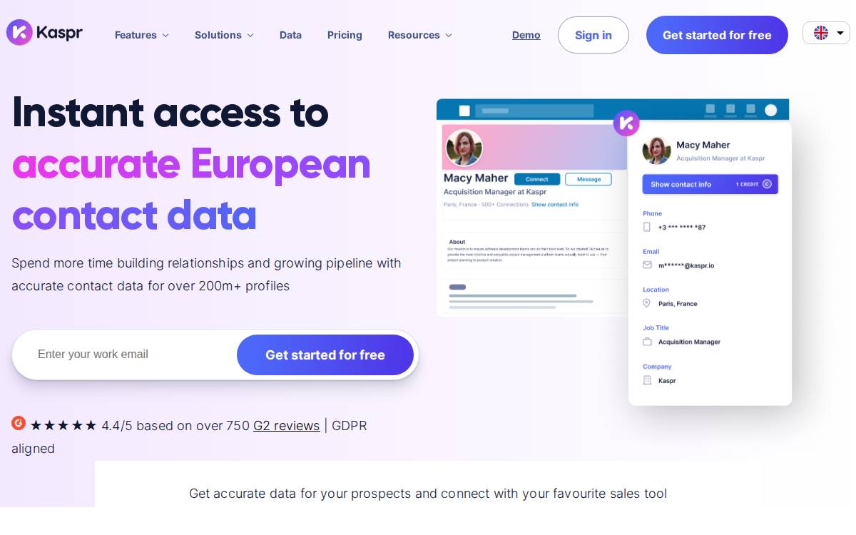 Kaspr website preview