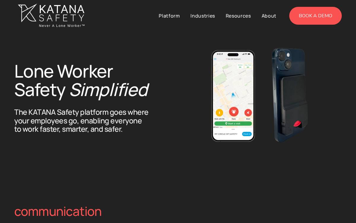 Katana Safety website preview