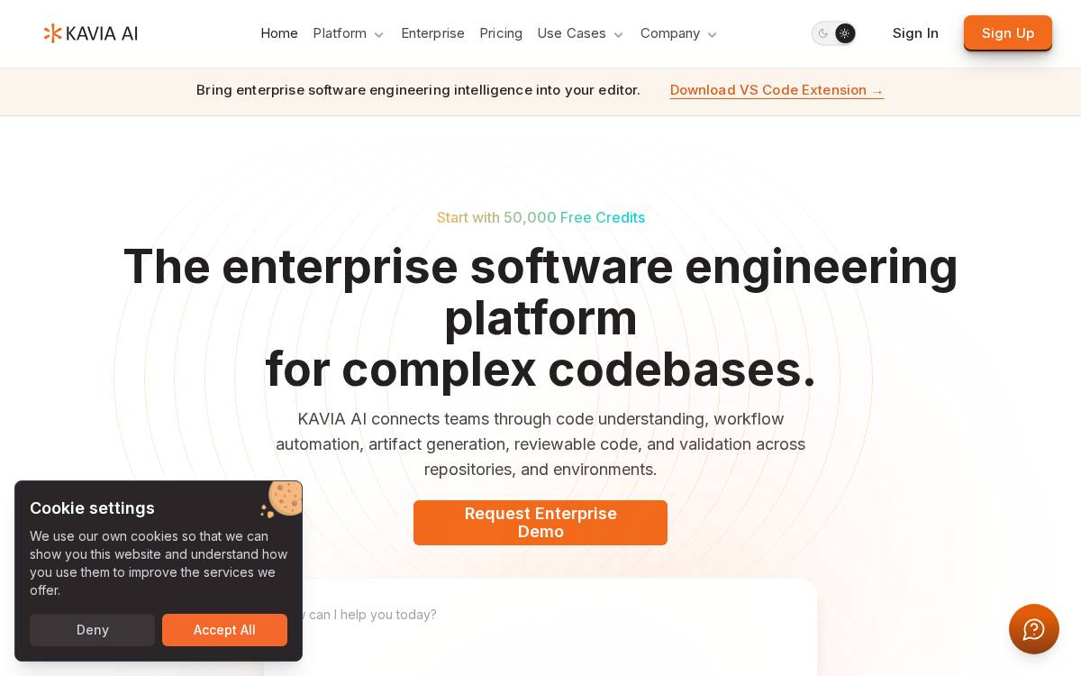 Kavia AI website preview