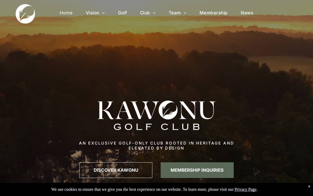 Kawonu Golf Club website preview