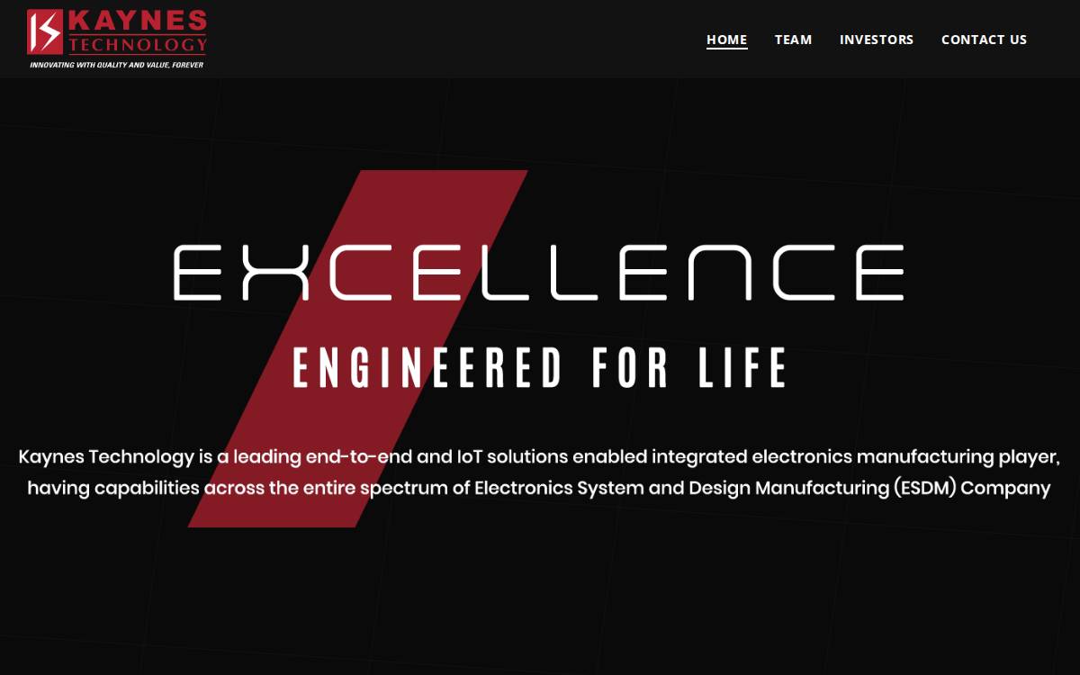 Kaynes Technologies website preview