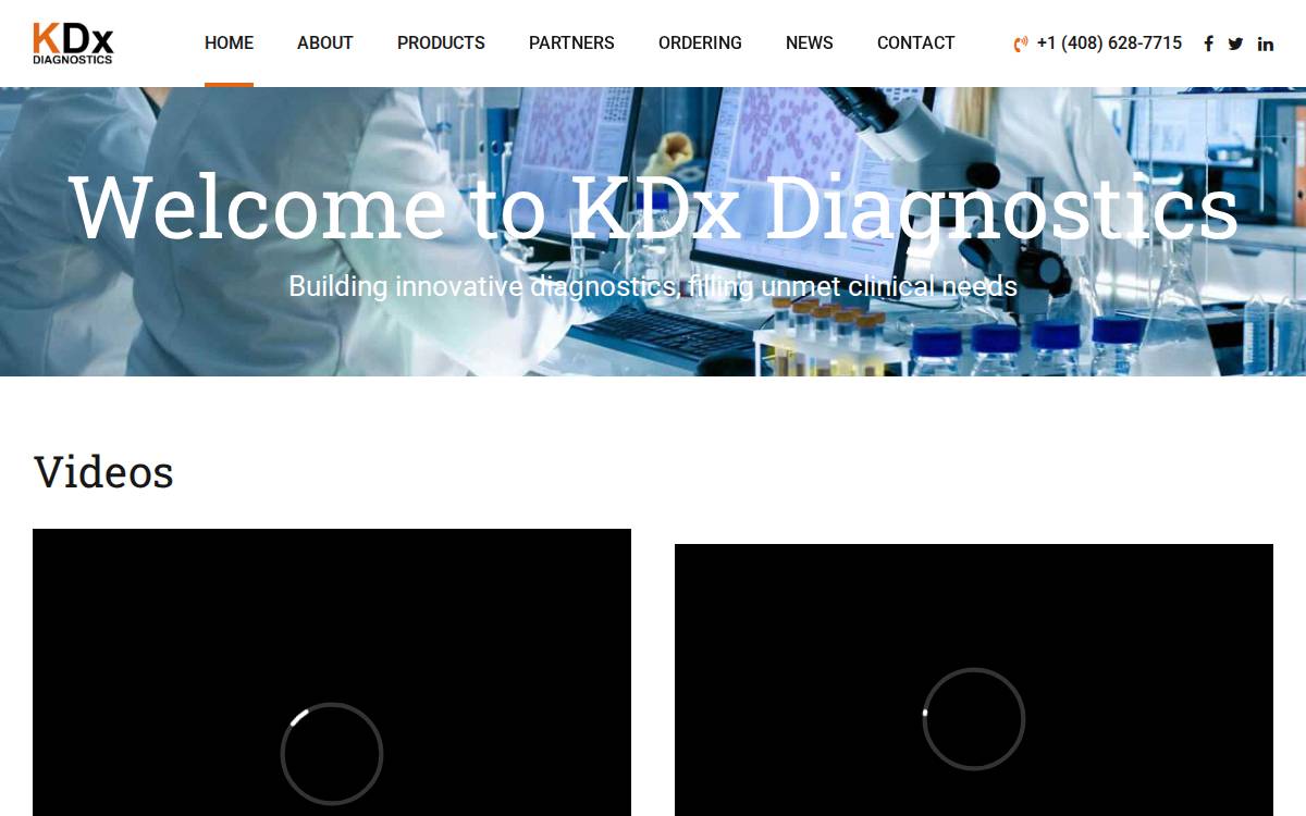 KDx Diagnostics website preview