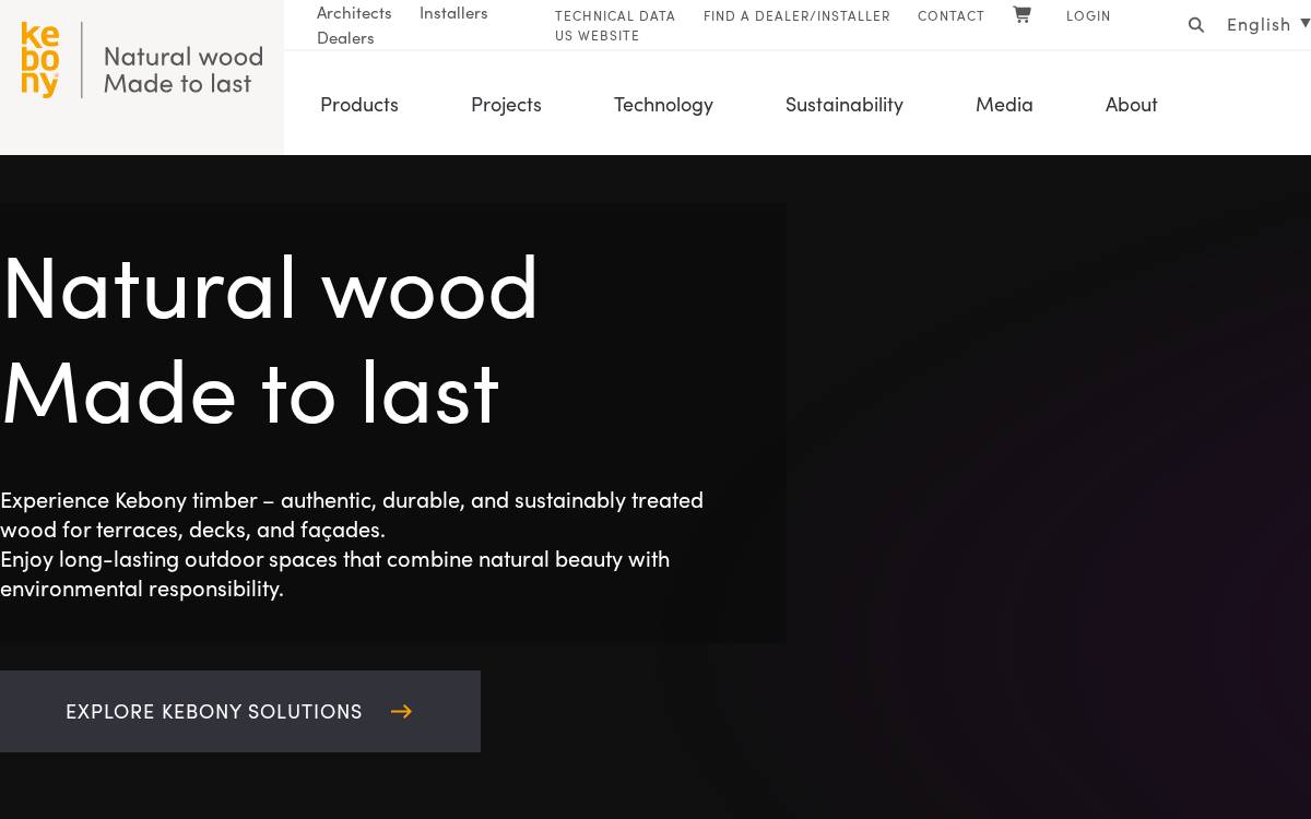 Kebony website preview