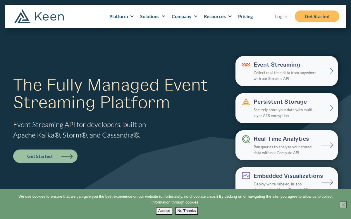 Keen IO website preview