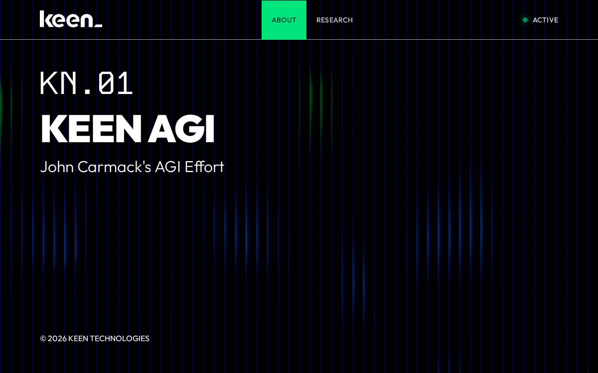 Keen Technologies website preview