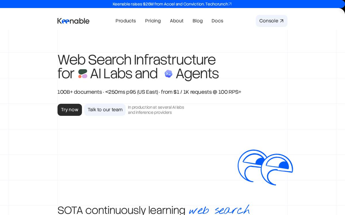 Keenable website preview