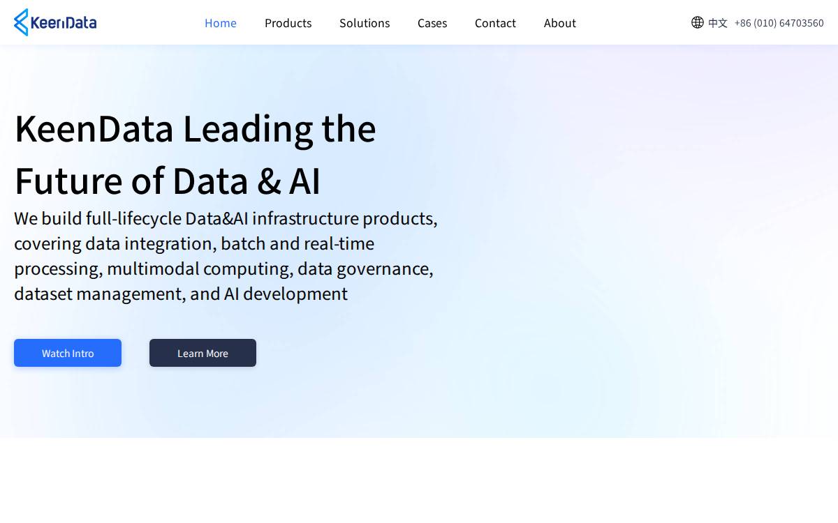 Keendata website preview