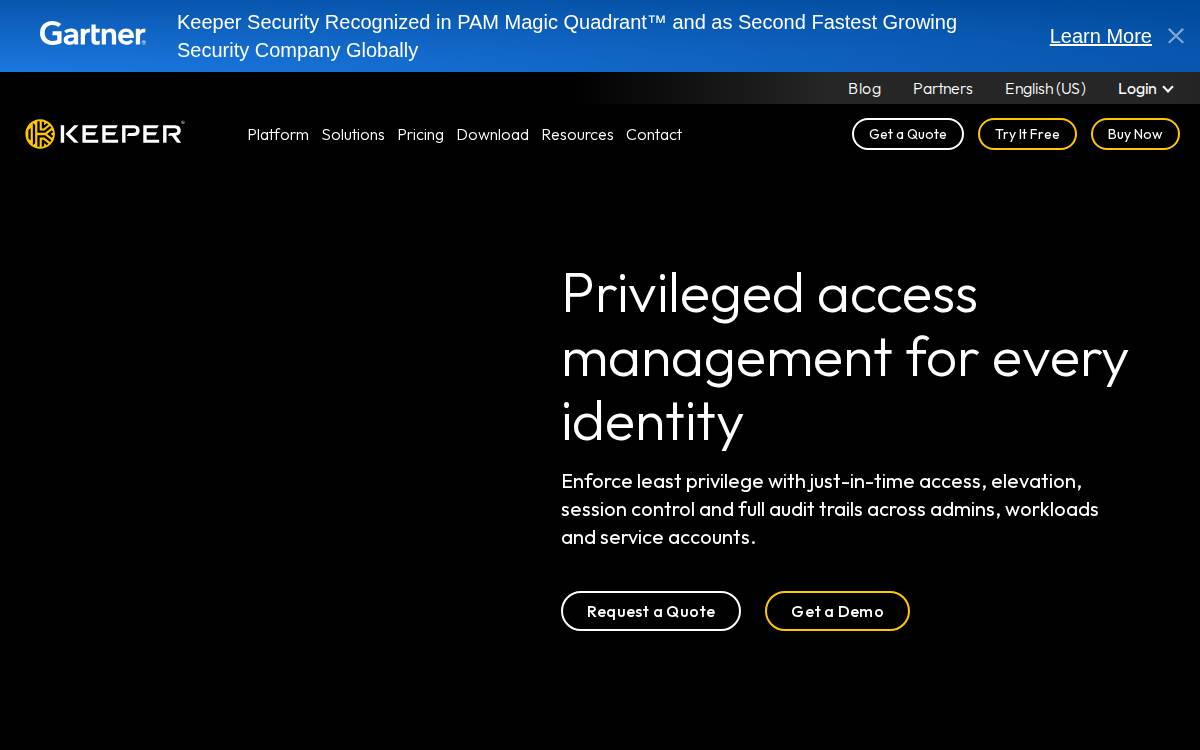 Keeper Security website preview