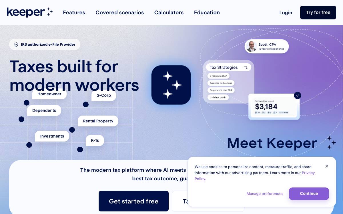 Keeper website preview