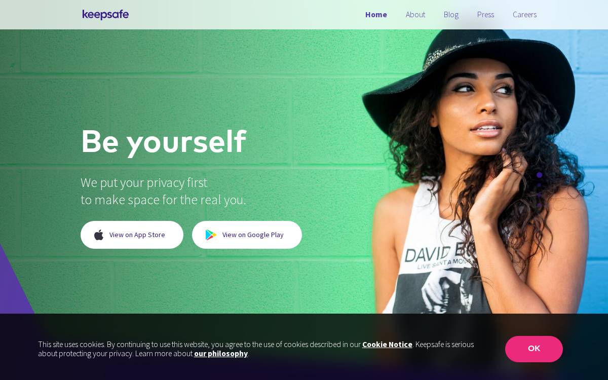 KeepSafe website preview