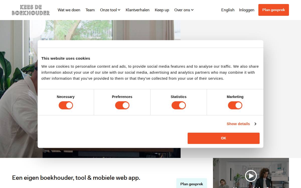 Kees De Boekhouder website preview