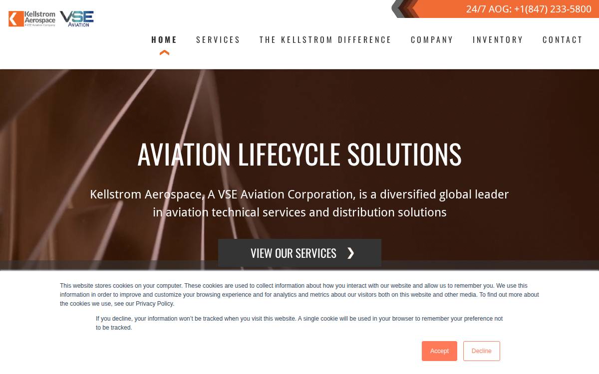 Kellstrom Aerospace website preview