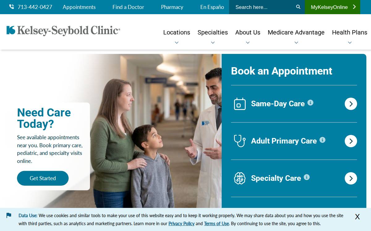 Kelsey-Seybold Clinic website preview