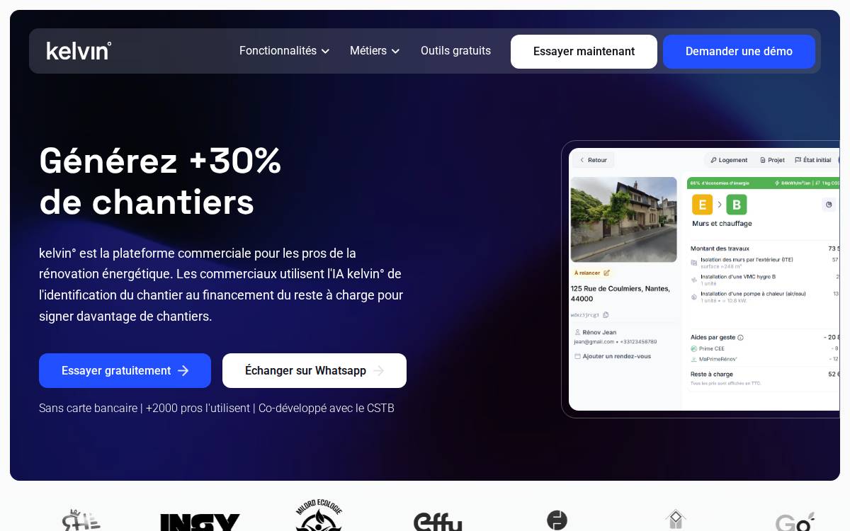 Kelvin website preview