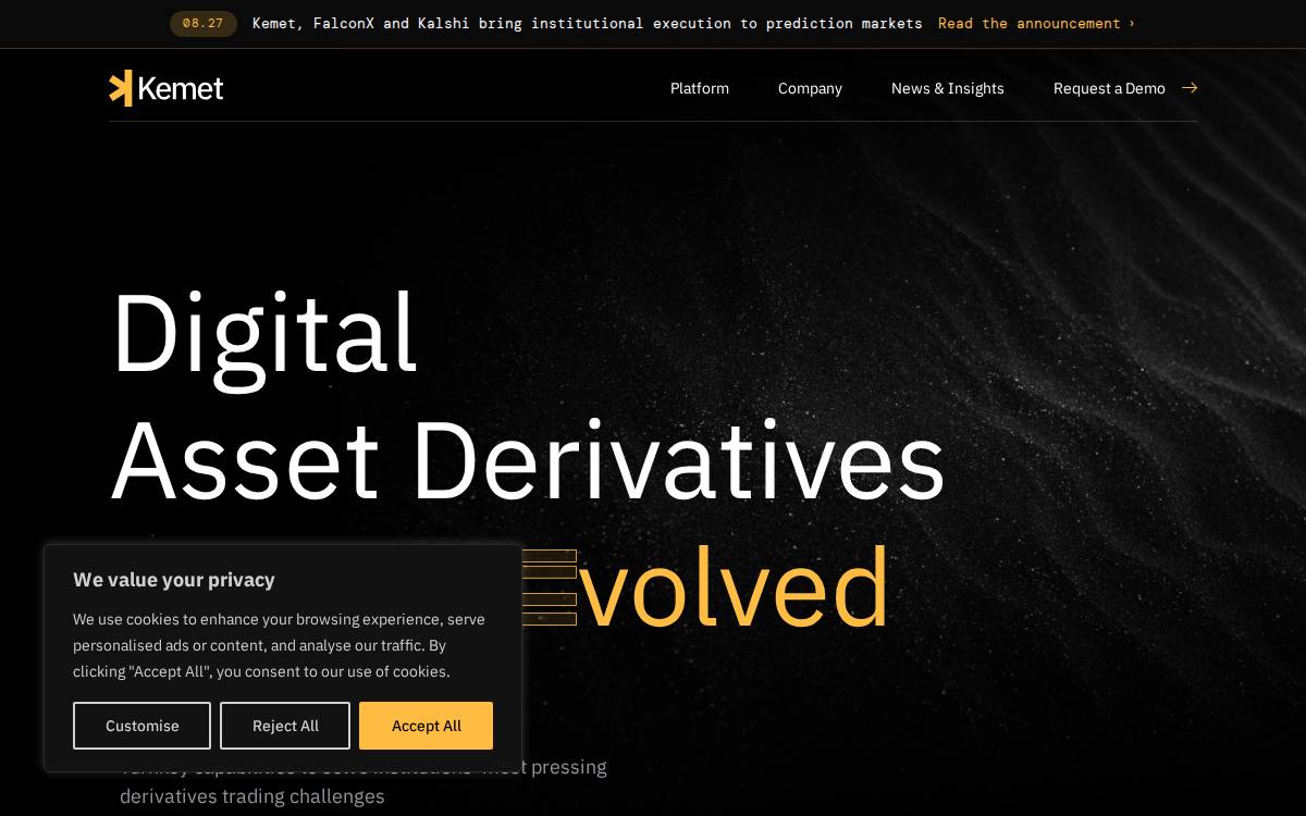 Kemet Trading Infrastructure website preview