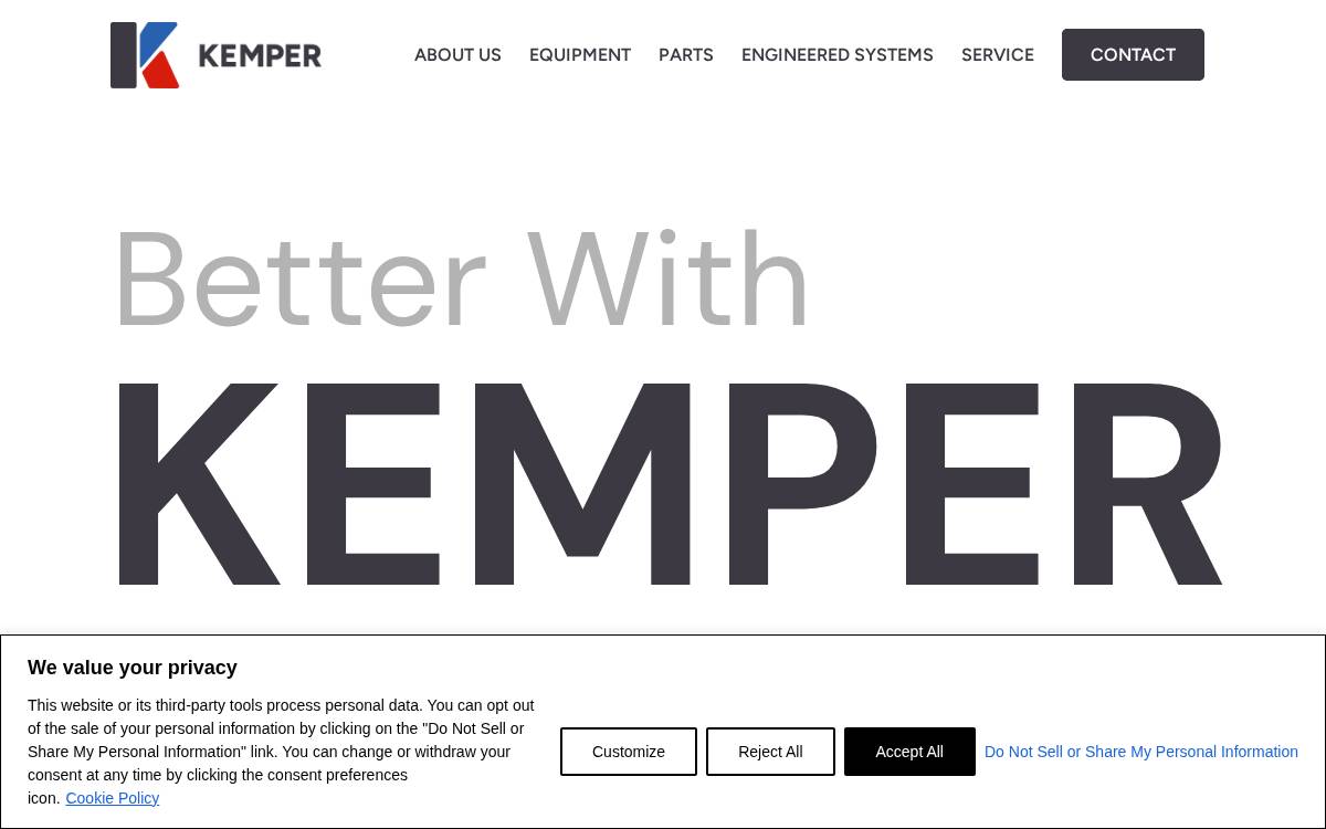 Kemperequipment website preview