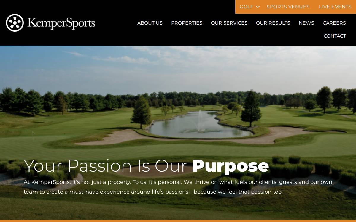 KemperSports website preview