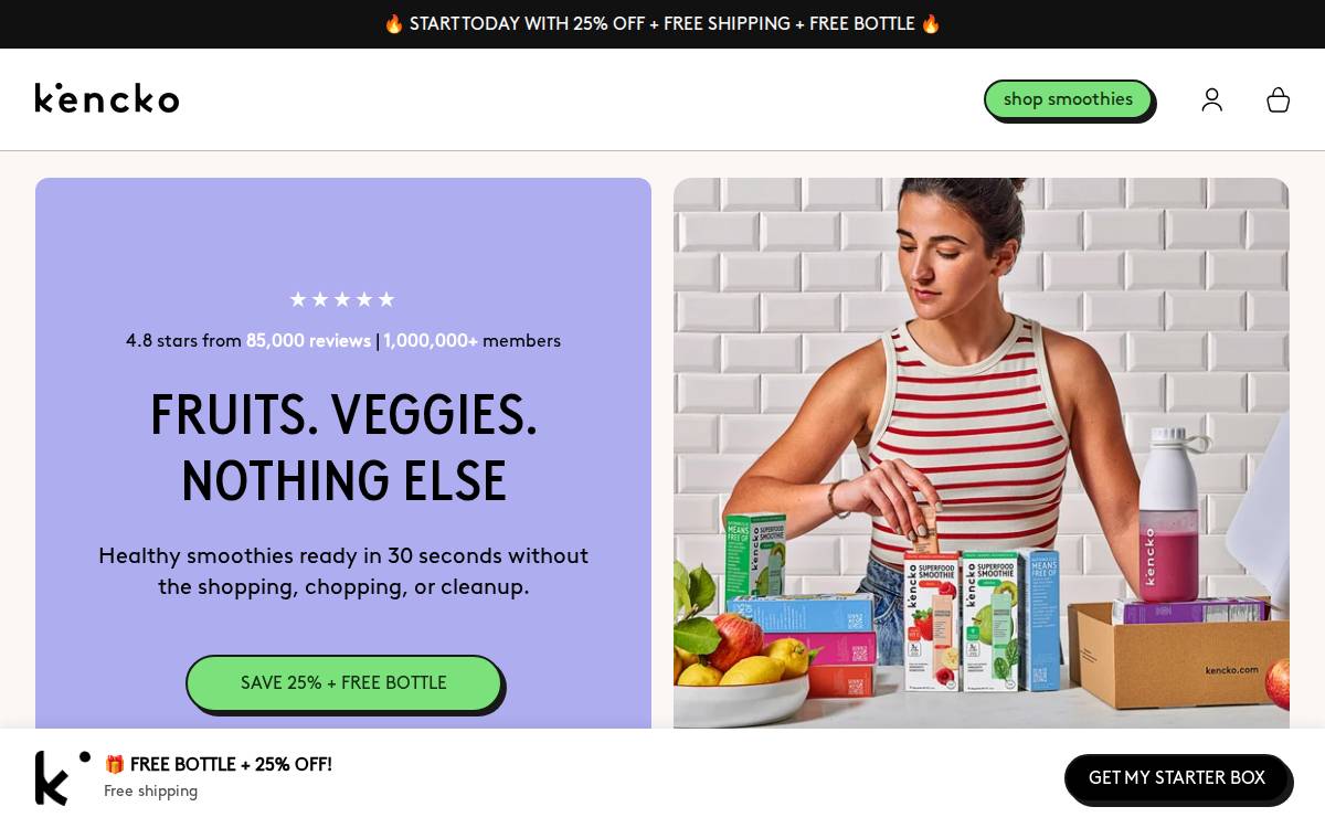 Kencko Foods website preview