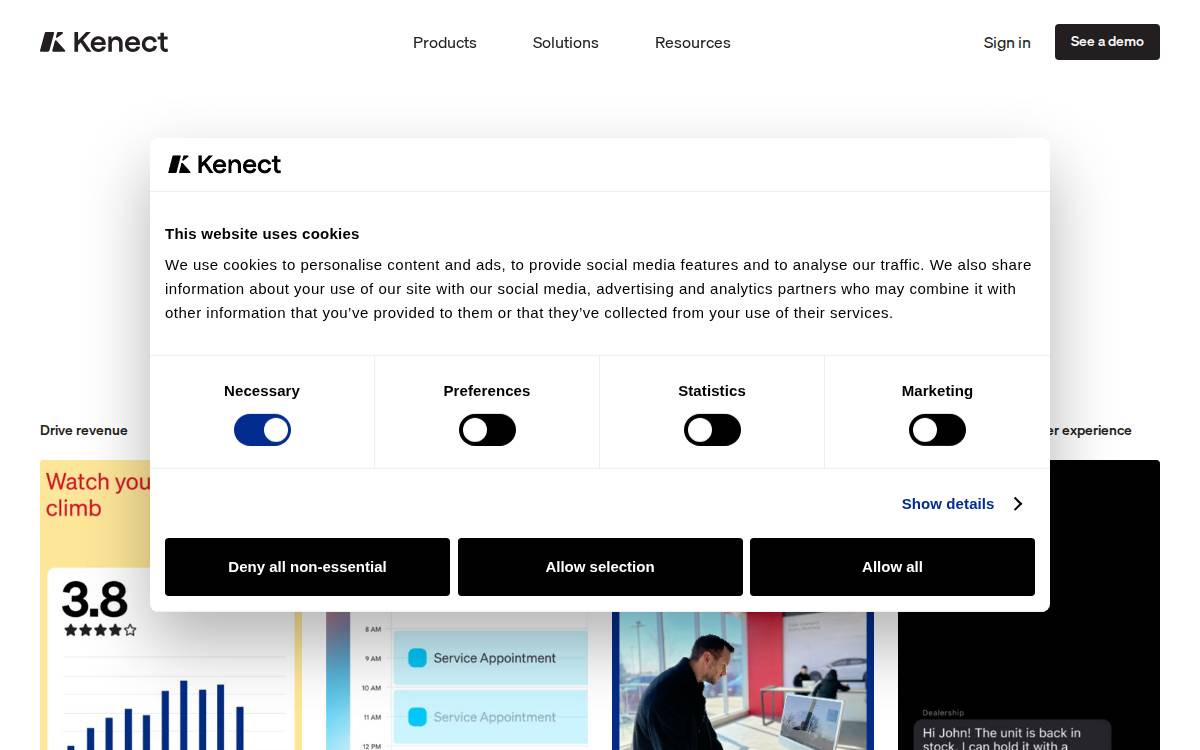 Kenect website preview
