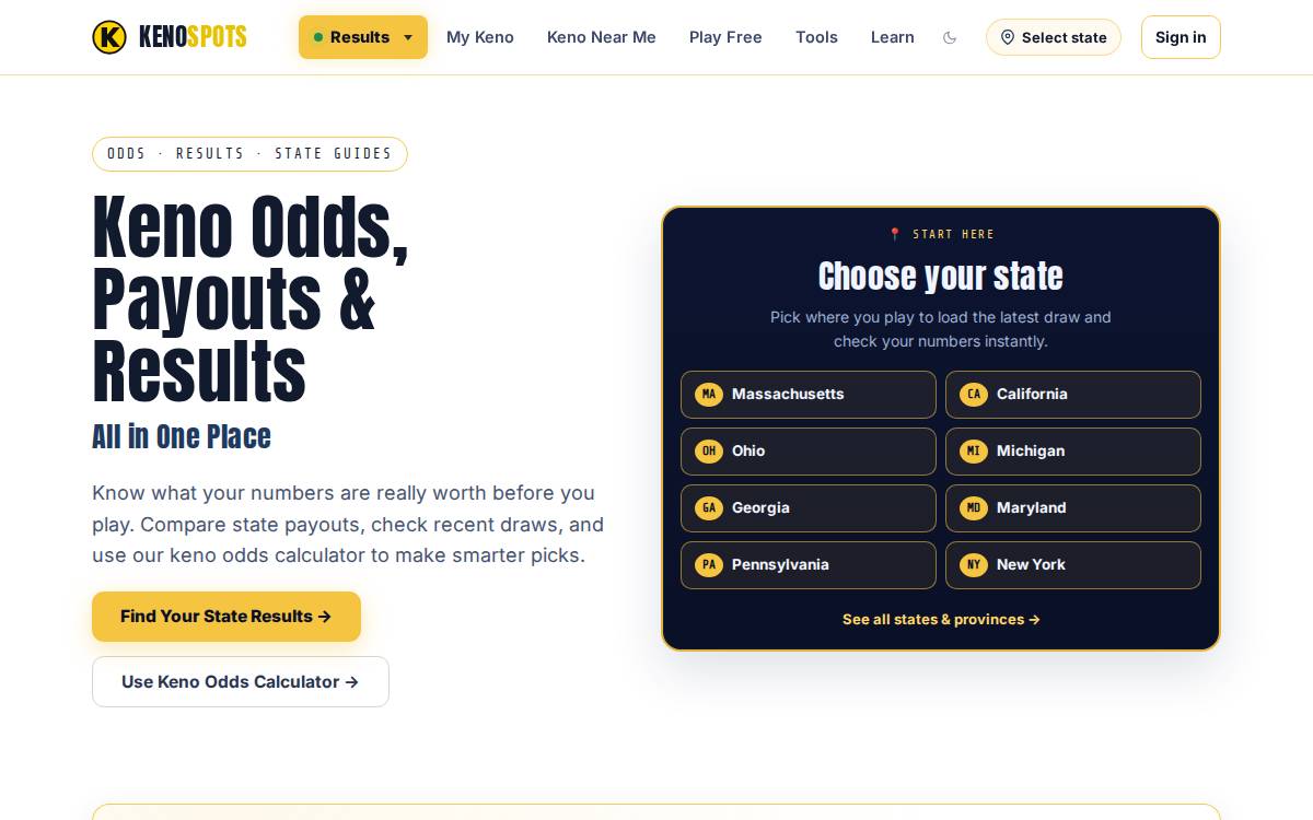 Kenospots website preview