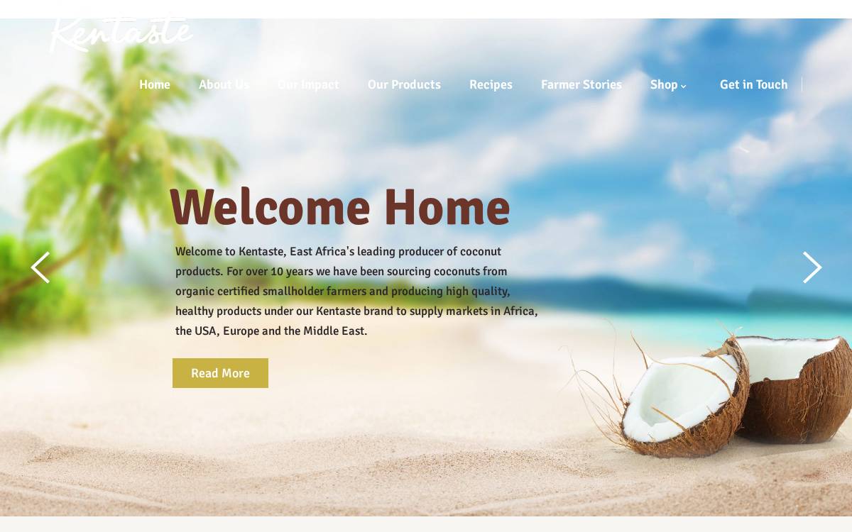 Kentaste website preview