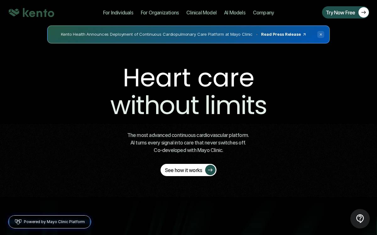 Kento Health website preview